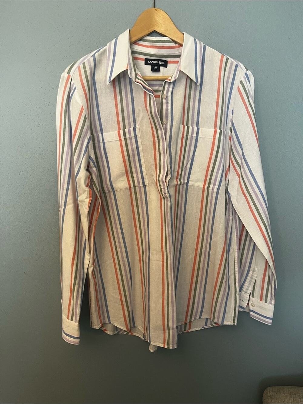Lands' End Striped Popover Tunic